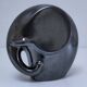 Two iridescent black and white ceramic elephants design