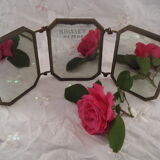 Triptych mirror of travel pocket lithographs p.b paris deposited around 1900