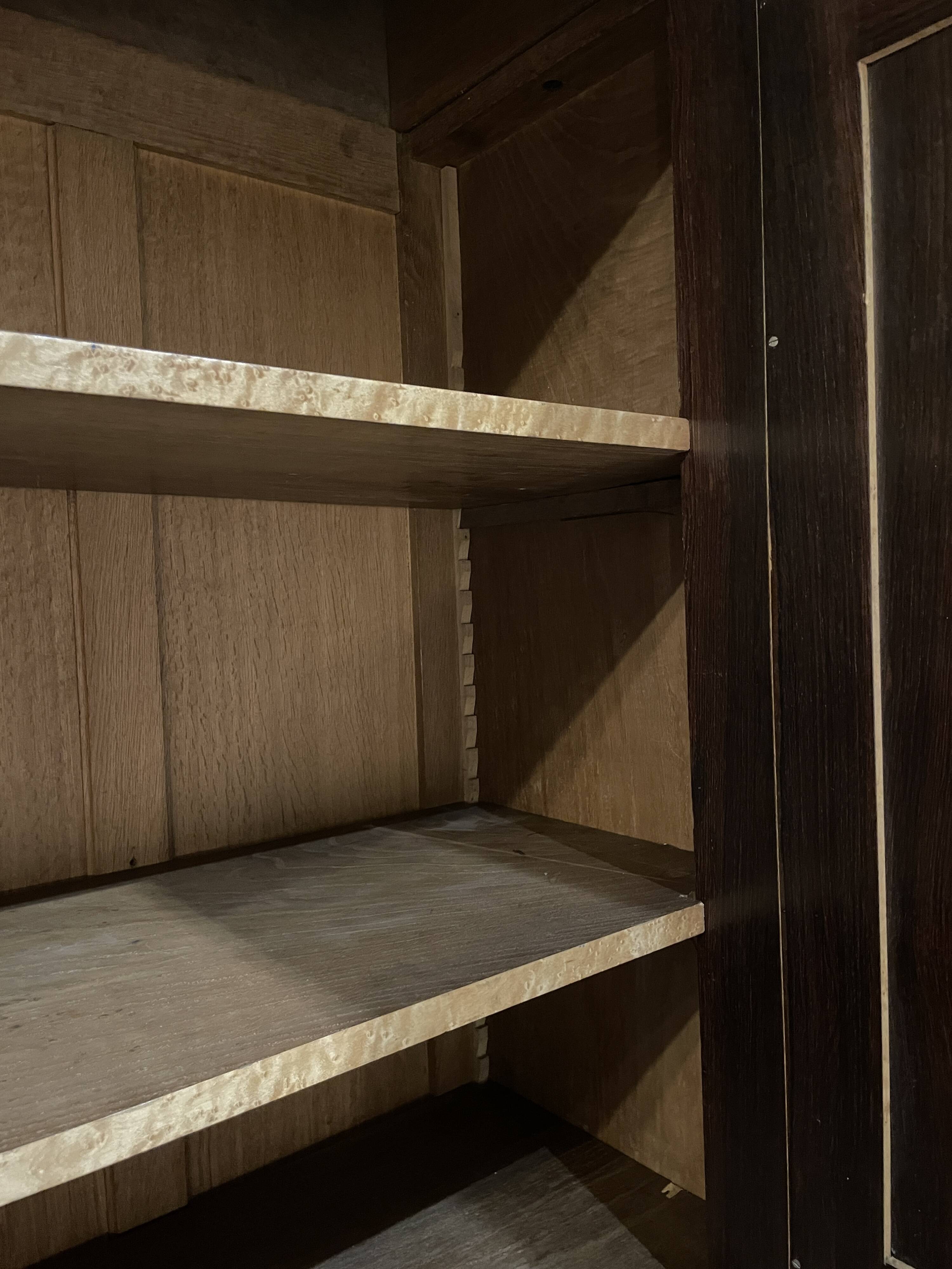 Mirror wardrobe from the late 19th century – painted bird's-eye maple