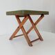 Tabouret pliant vintage en bois et bambou