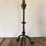Brutalist wrought iron lamp base