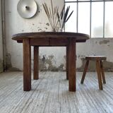 1950s round pine table with extensions