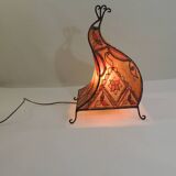 Moroccan henna lamp in leather /oriental lamp/Marrakech/45 cm /Vintage