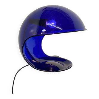 Modern Italian Space Age Blue Foglia 634 Martinelli Table Lamp, by Elio Martinelli for Martinelli Luce, 1969