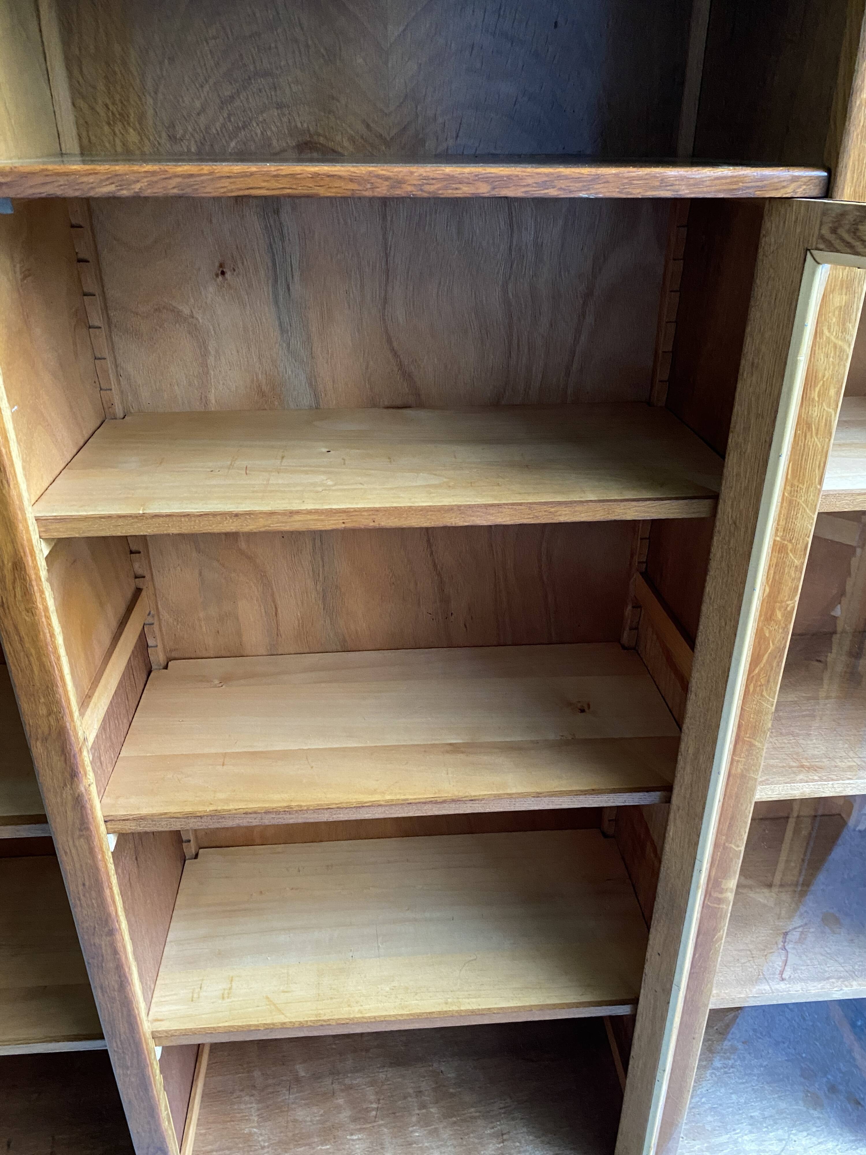 Library / Vintage solid wood sideboard – 3 doors with display cabinet