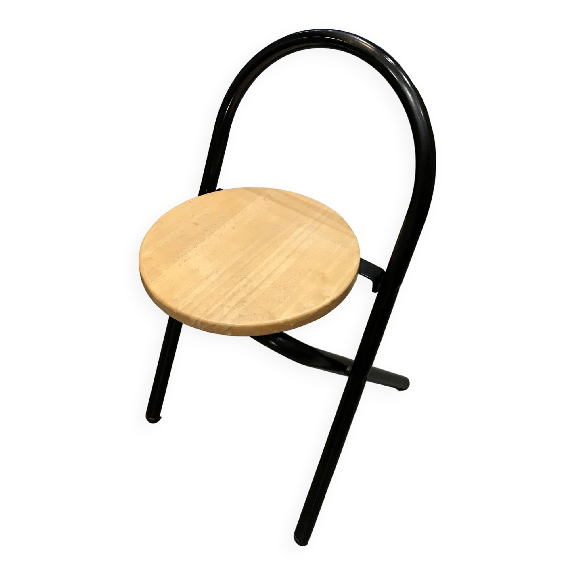 Wood and metal stool