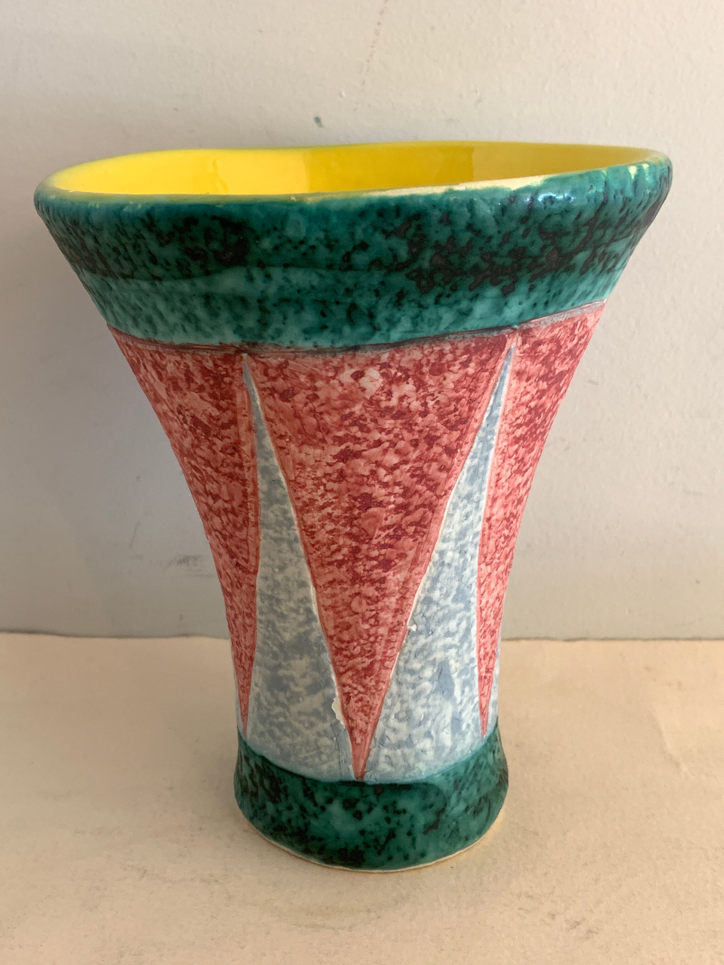 Ceramic cornet vase by Jacques Sagan, Vallauris, 1960
