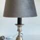 Lamp vintage steel and velvet candle holder