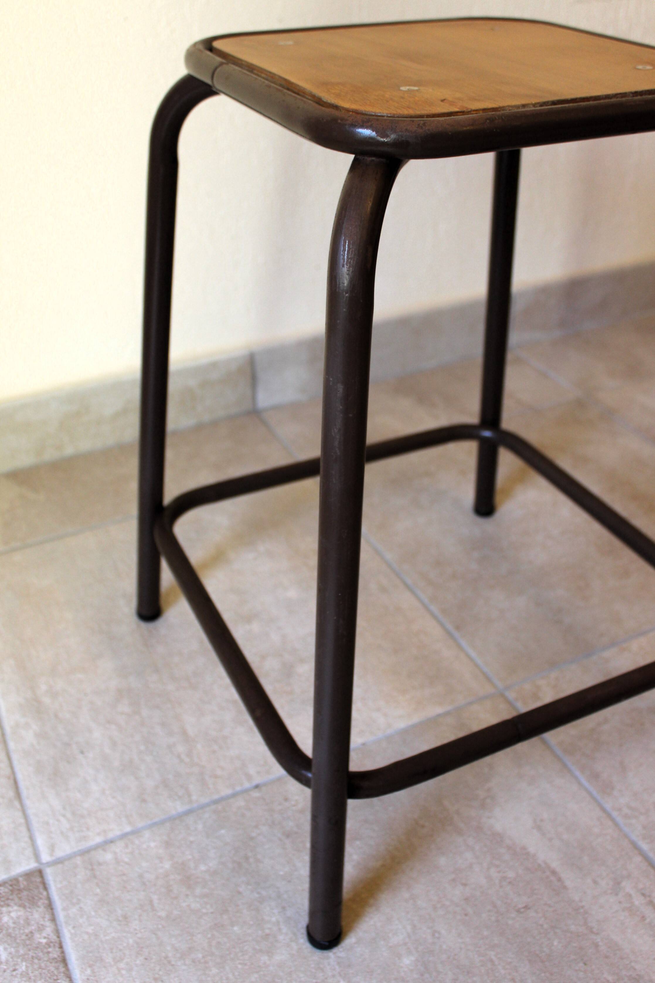 Tabouret  vintage industriel d’école