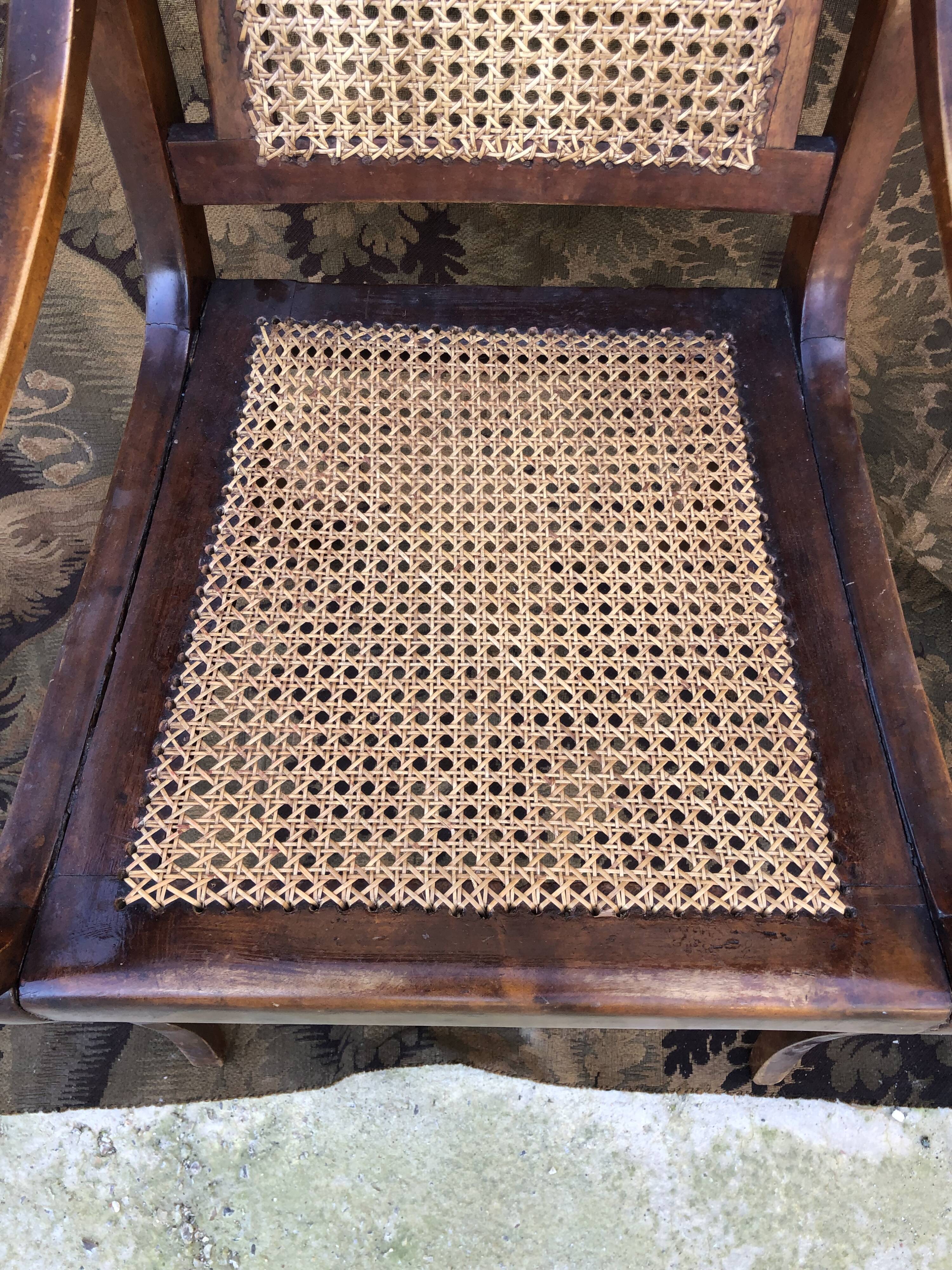 Fauteuil canné XIXe