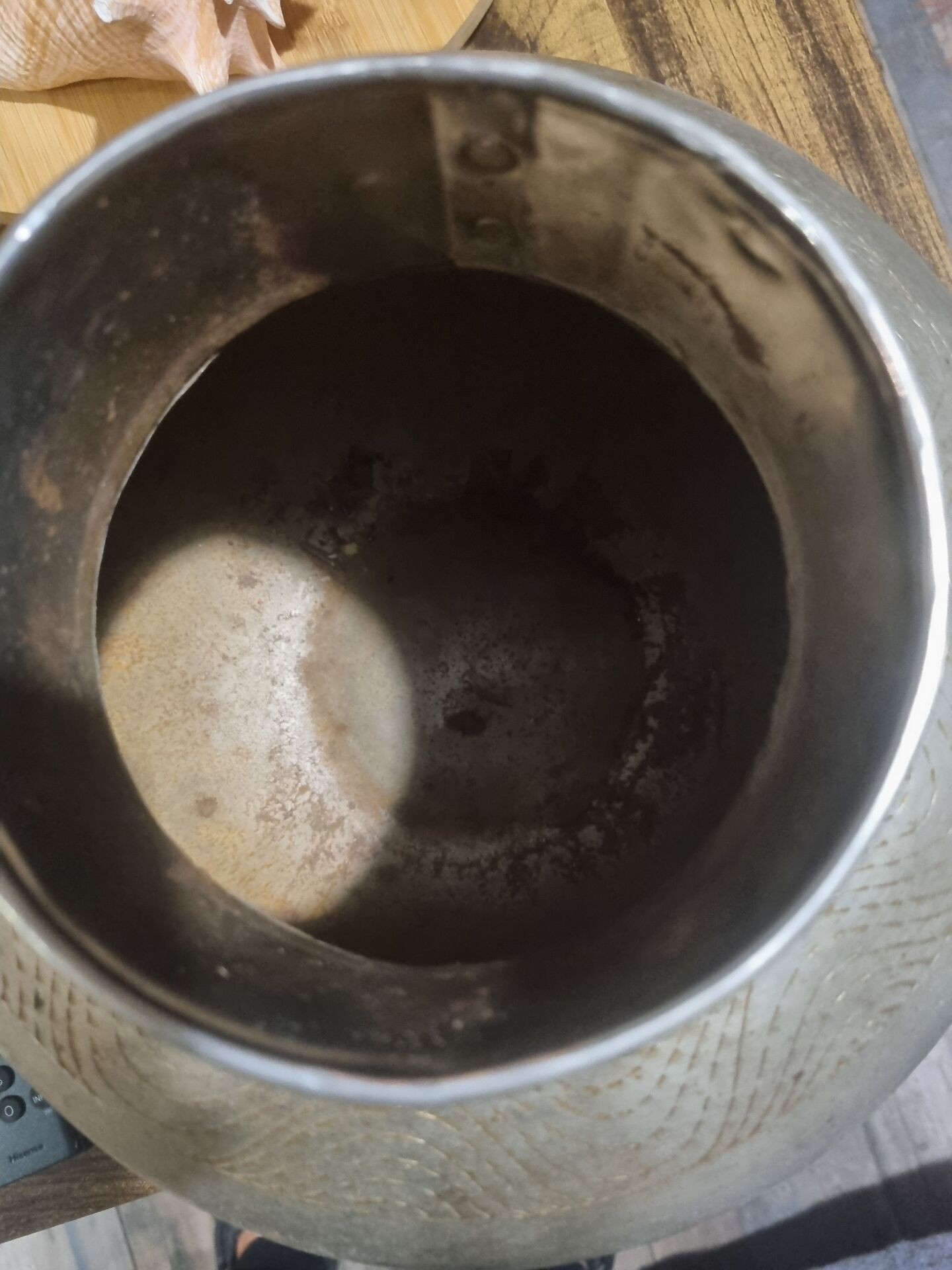 antique Indian brass tin-plated water pot vintage from Rajasthan