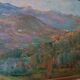 Peinture à l'huile de paysage impressionniste sur carton du début des années