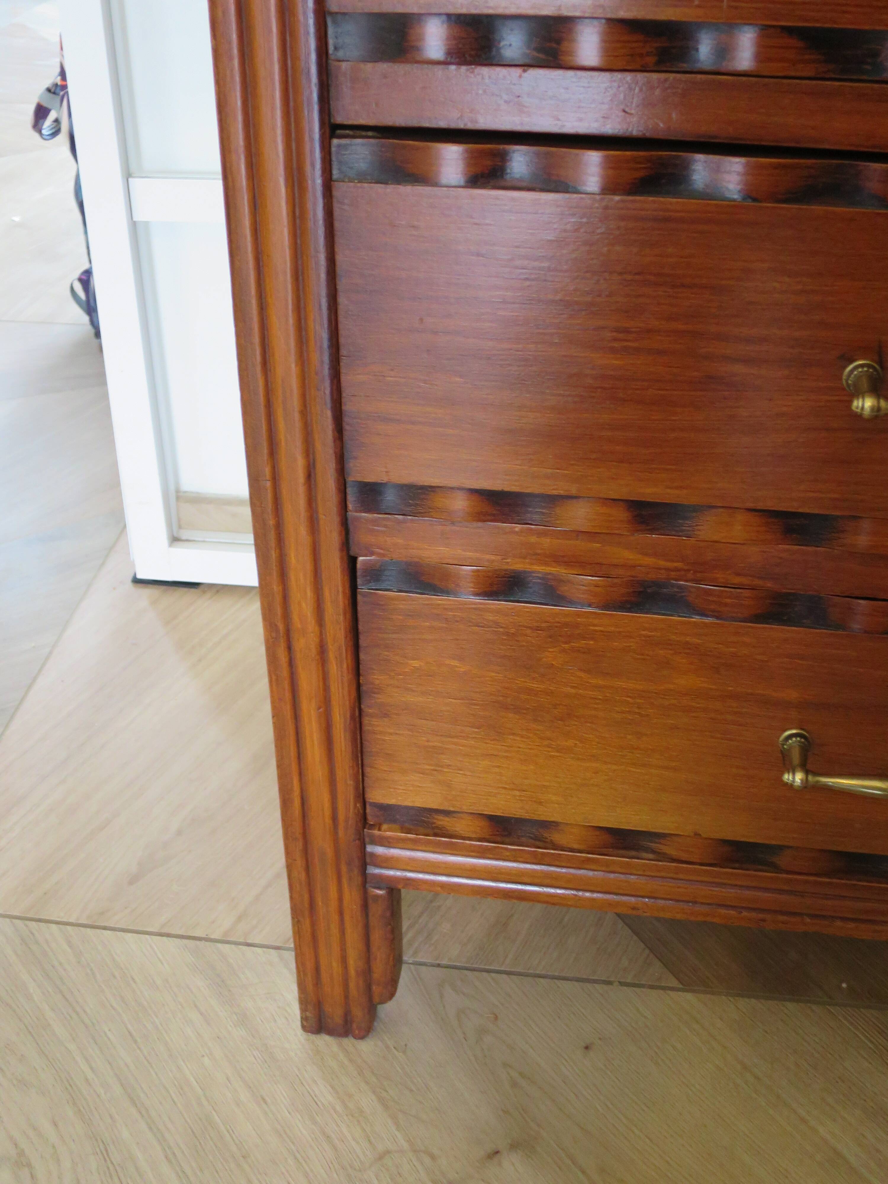 Vintage - Commode 4 tiroirs – Style Art déco - bois massif