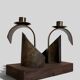 Pair of Brutalist Sculptural Candleholders by Arte Romera, Spain, 1980s