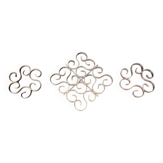 Trivet with Two Gallia Bottle Coasters for Christofle