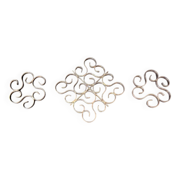 Trivet with Two Gallia Bottle Coasters for Christofle