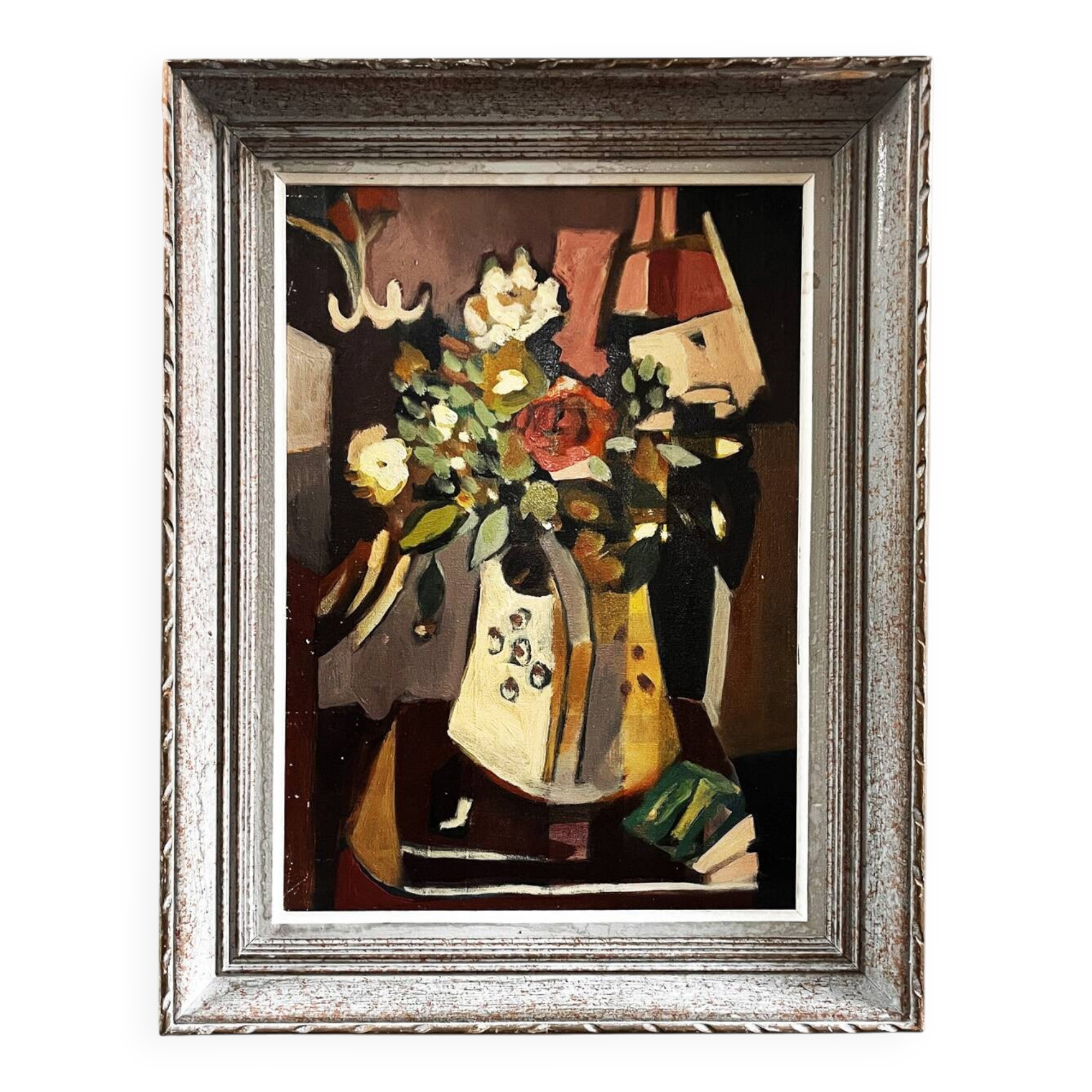 Cubist bouquet painting