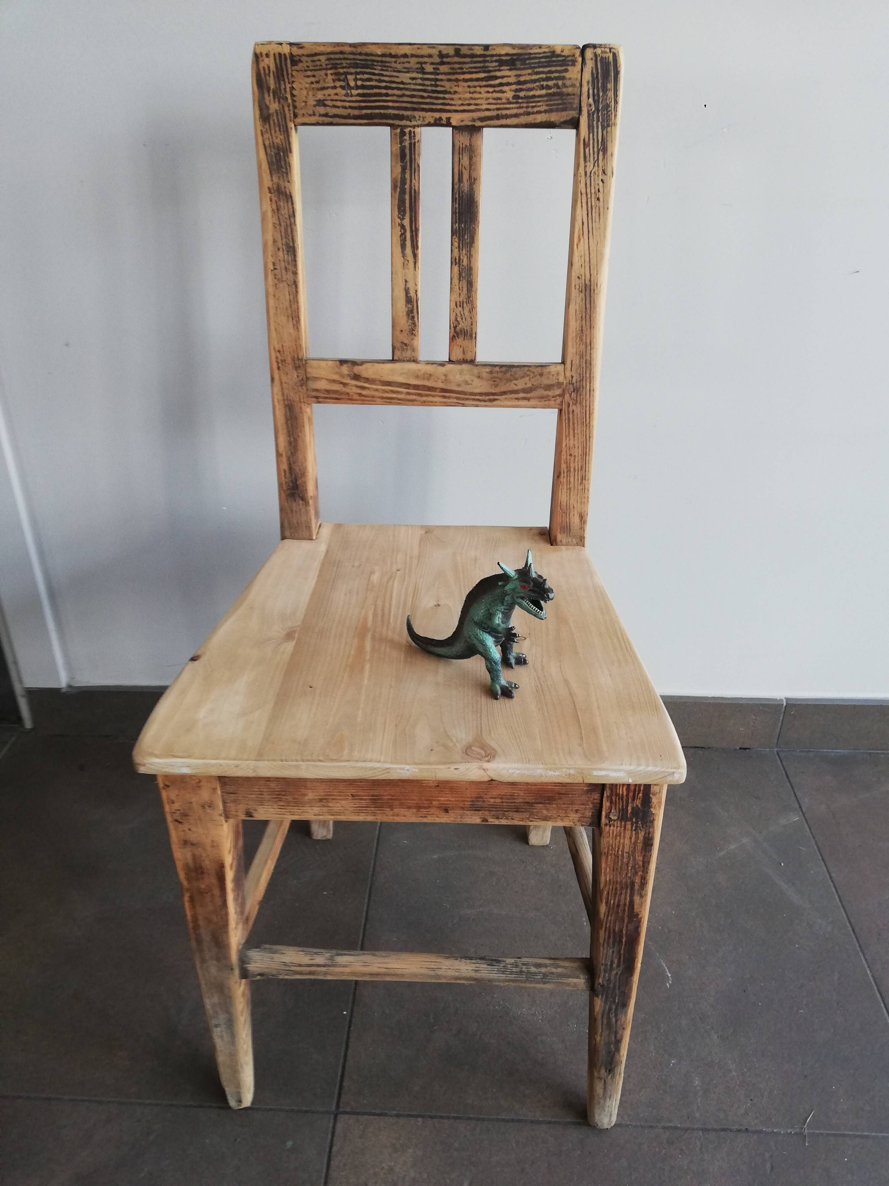 Chaise vintage en bois, années 50
