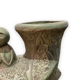 Ethnic anthropomorphic vase in patinated terracotta