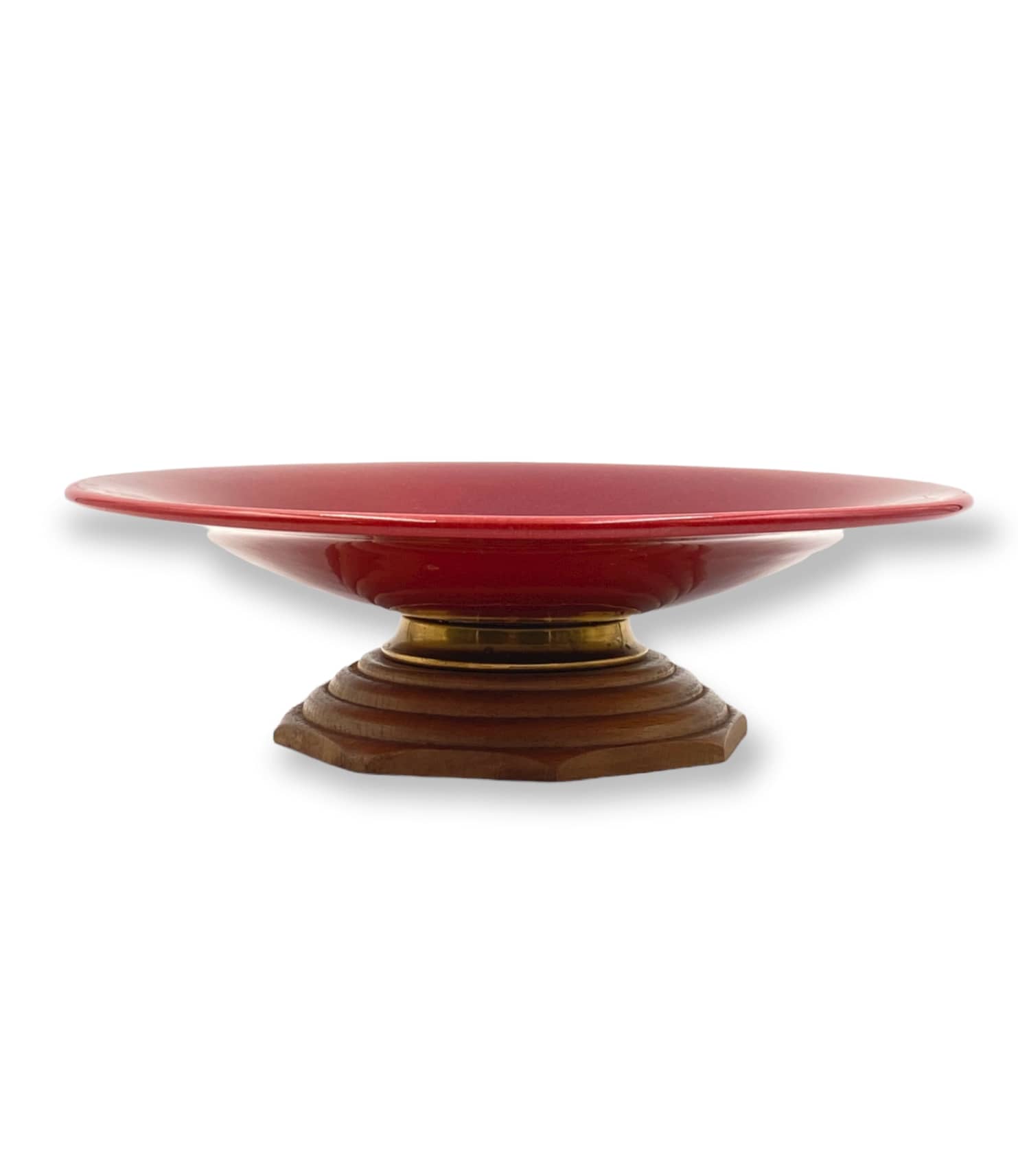 Modern red vide poche / centerpiece, Sevres France 1940s