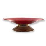Modern red vide poche / centerpiece, Sevres France 1940s