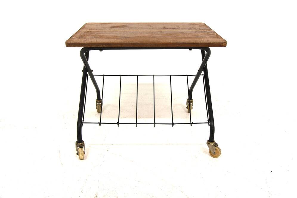 Teak and metal side table, Sweden, 1950s