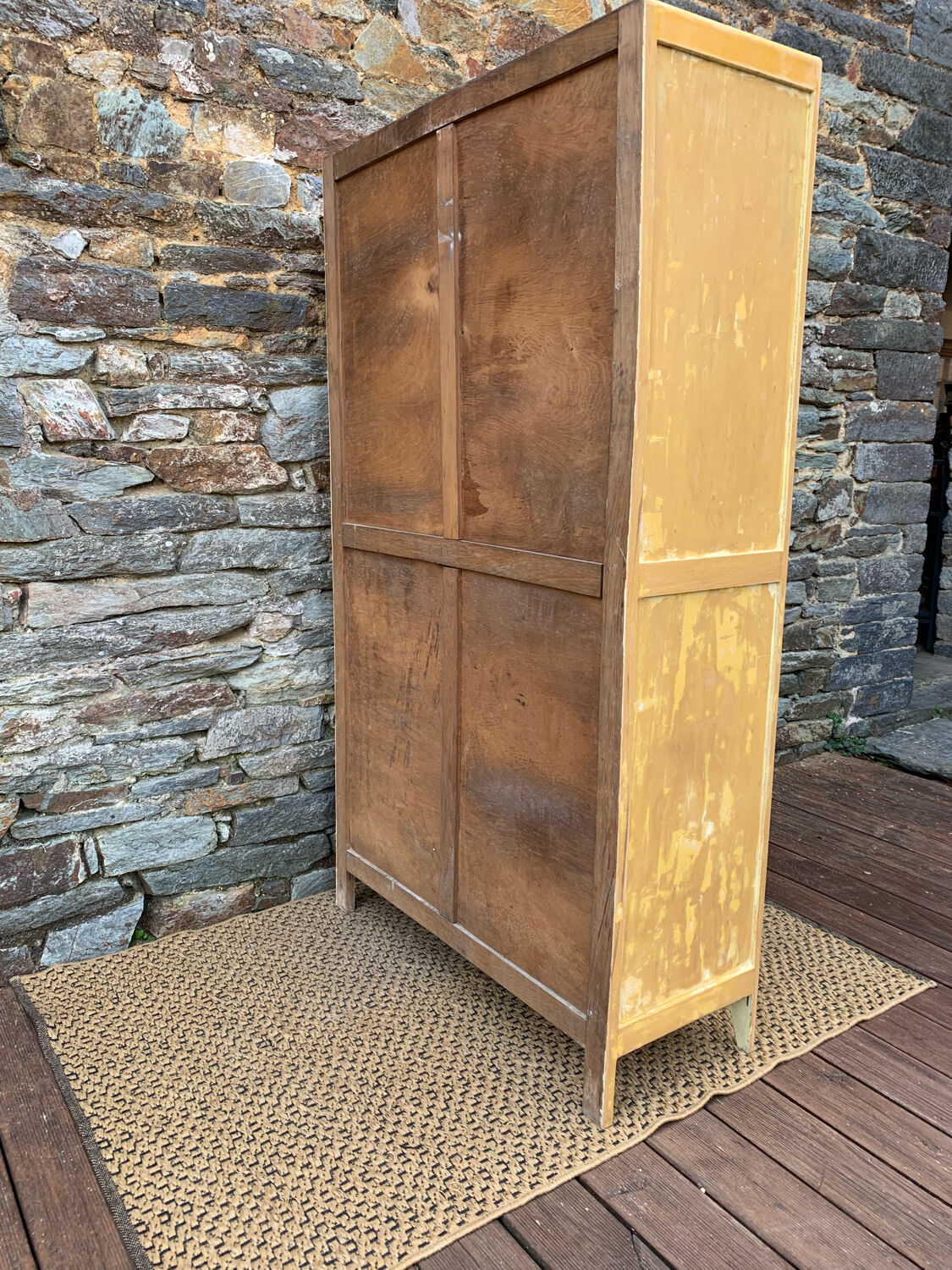 Parisian wardrobe in patinated wood