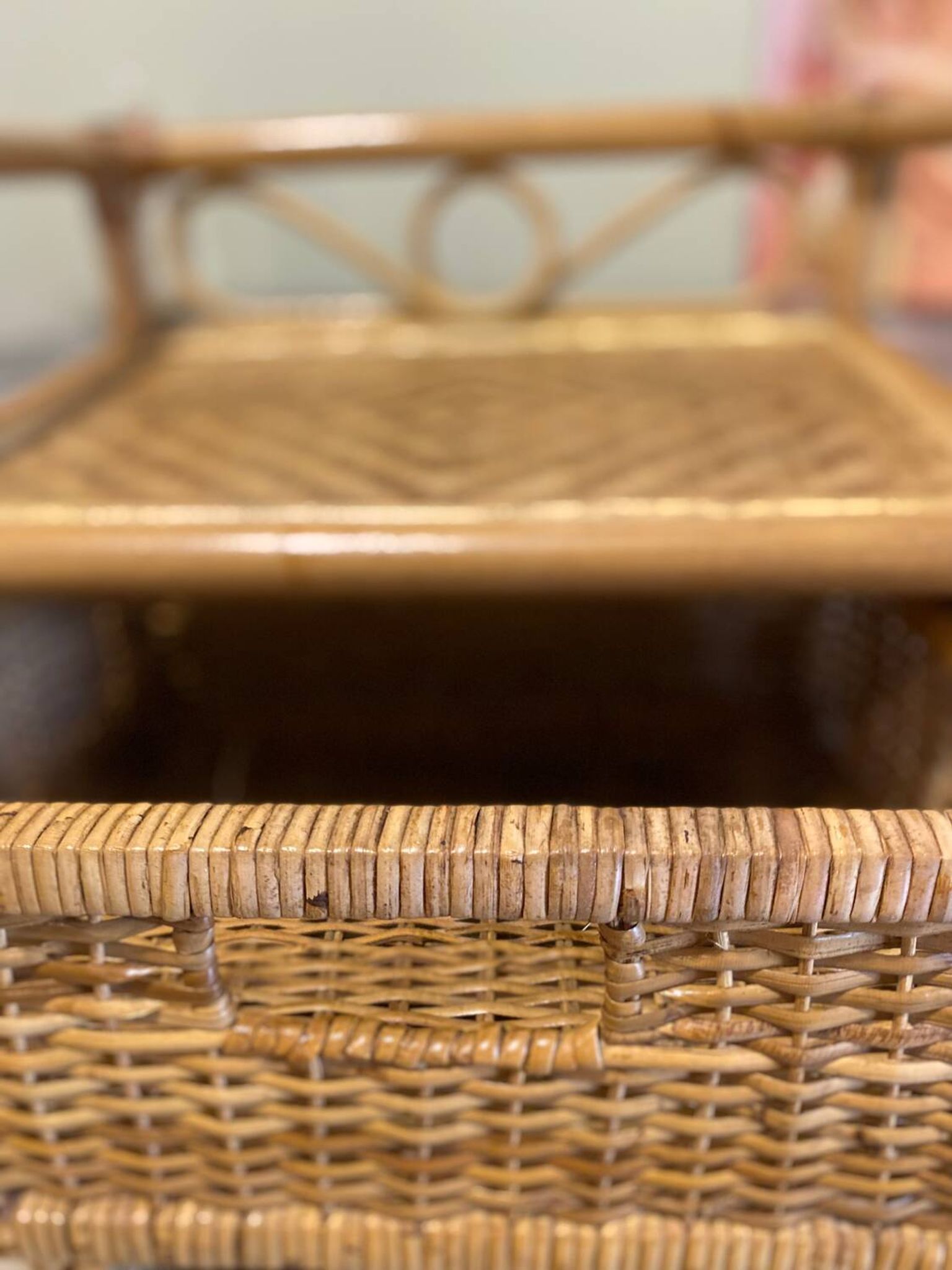 Storage furniture, rattan chest of drawers