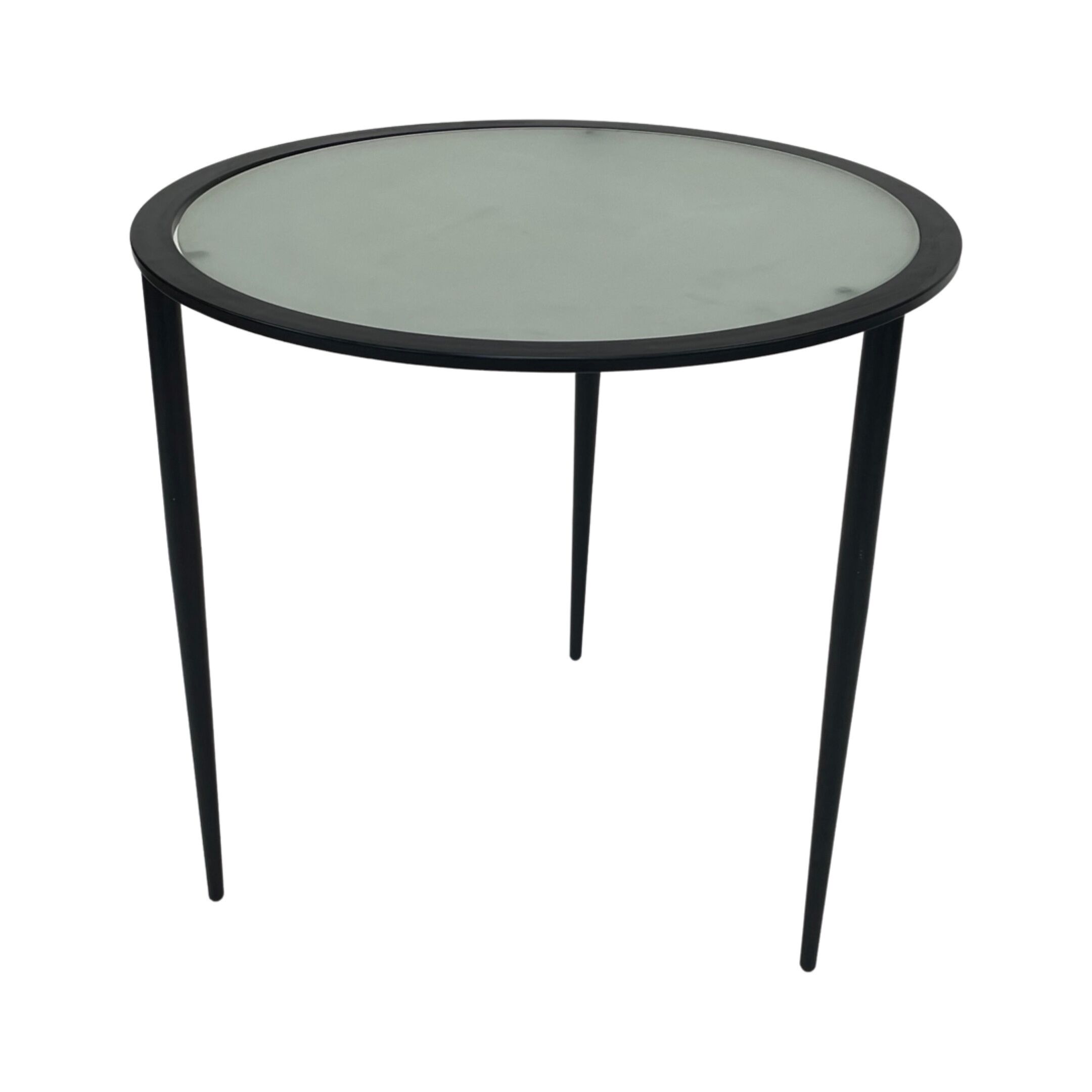 Vintage side table 80s metal and glass