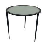 Table d’appoint vintage métal et verre des années 80