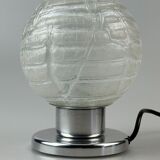 60s 70s table lamp bedside lamp chrome Doria glass space age design