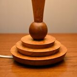 Art Deco Table Lamp in burl walnut wood, 1950s