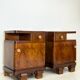Pair of Art Deco bedside tables in walnut — Italy, 1930-1940