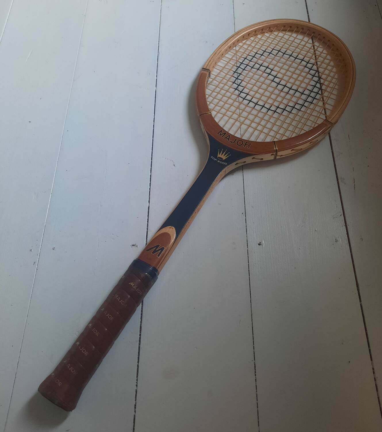 Major vintage wooden tennis racket
