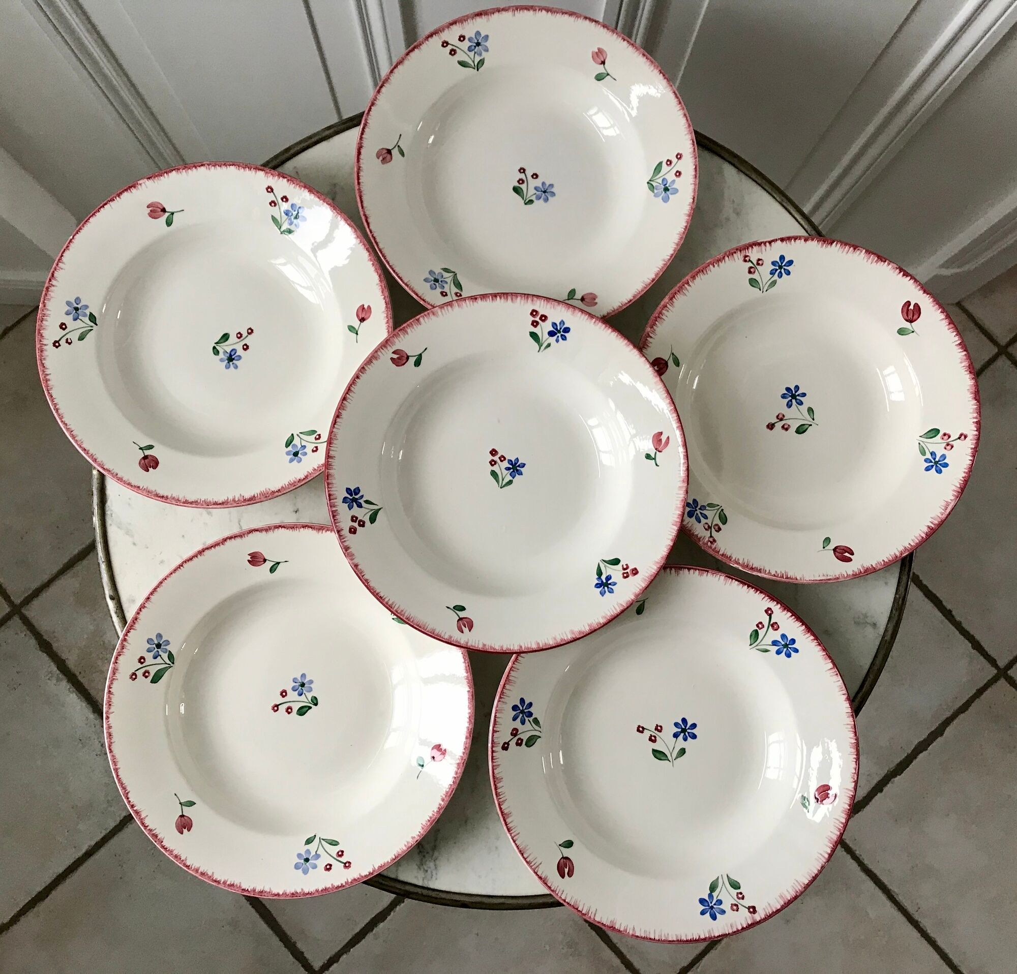Lot of 6 hollow plates badonviller model "dany" years 30-40