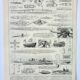 Gravure ancienne 1898, Sous-marin, submersible, marine • Lithographie, Planche originale