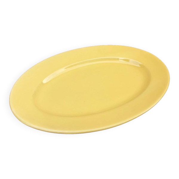 Années 1950 plat de service Céramique émaillée jaune — Beyit