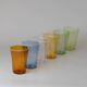 Set of six hexagonal Murano glass glasses handmade by Carlo Scarpa.
