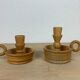Paire de bougeoirs en bois vintage