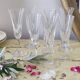 Set of 8 champagne flutes in Saint Louis crystal and Bayel crystal.