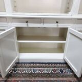 White bookcase library cabinet bookcase with ladder