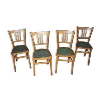 1950s table with 2 extensions and 6 bistro-style chairs