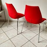 Pair of Mauï soft kartell red chair design Vico Magistretti