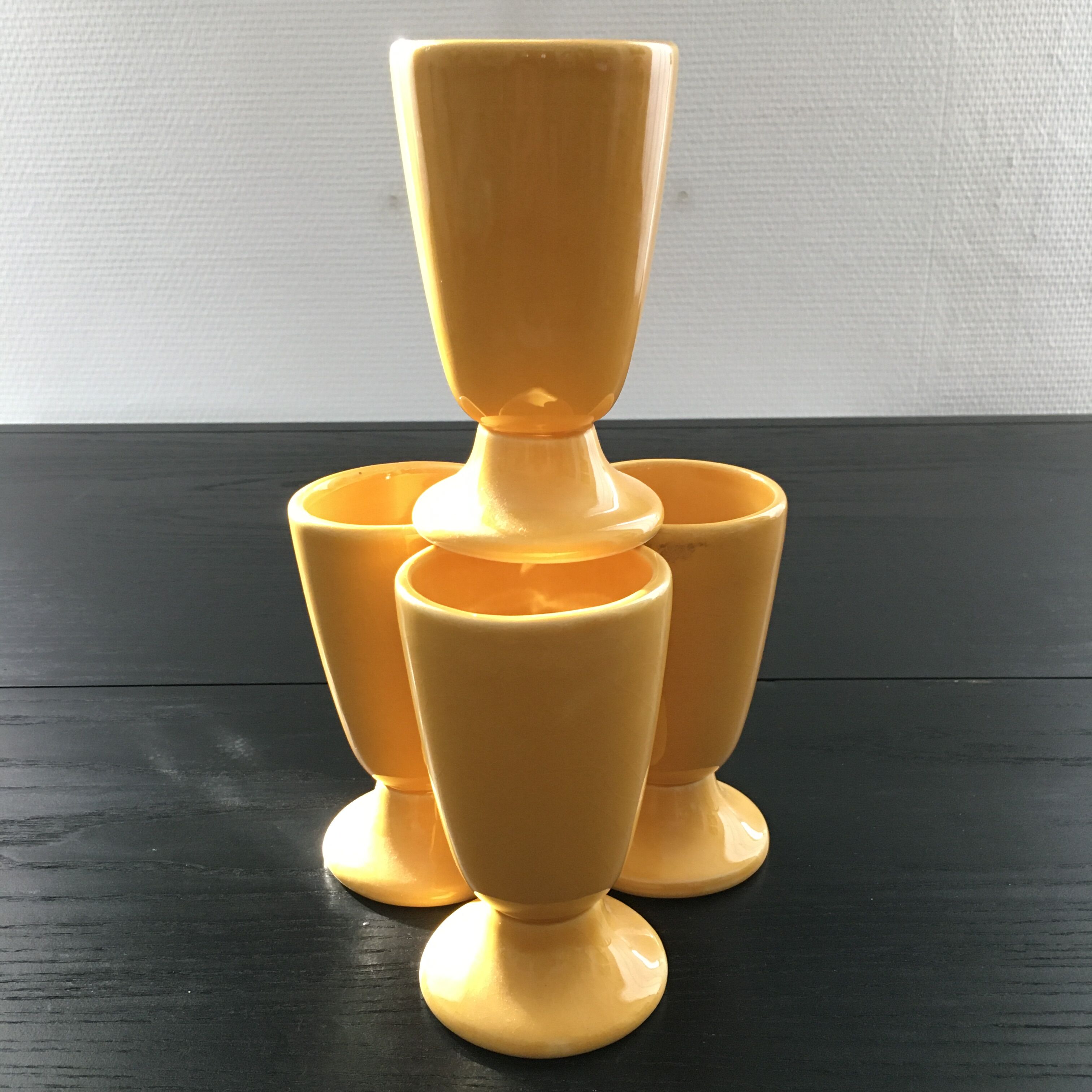 Set of 4 Provençal yellow mazagrans