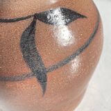 Vase artisanal signed stoneware vintage