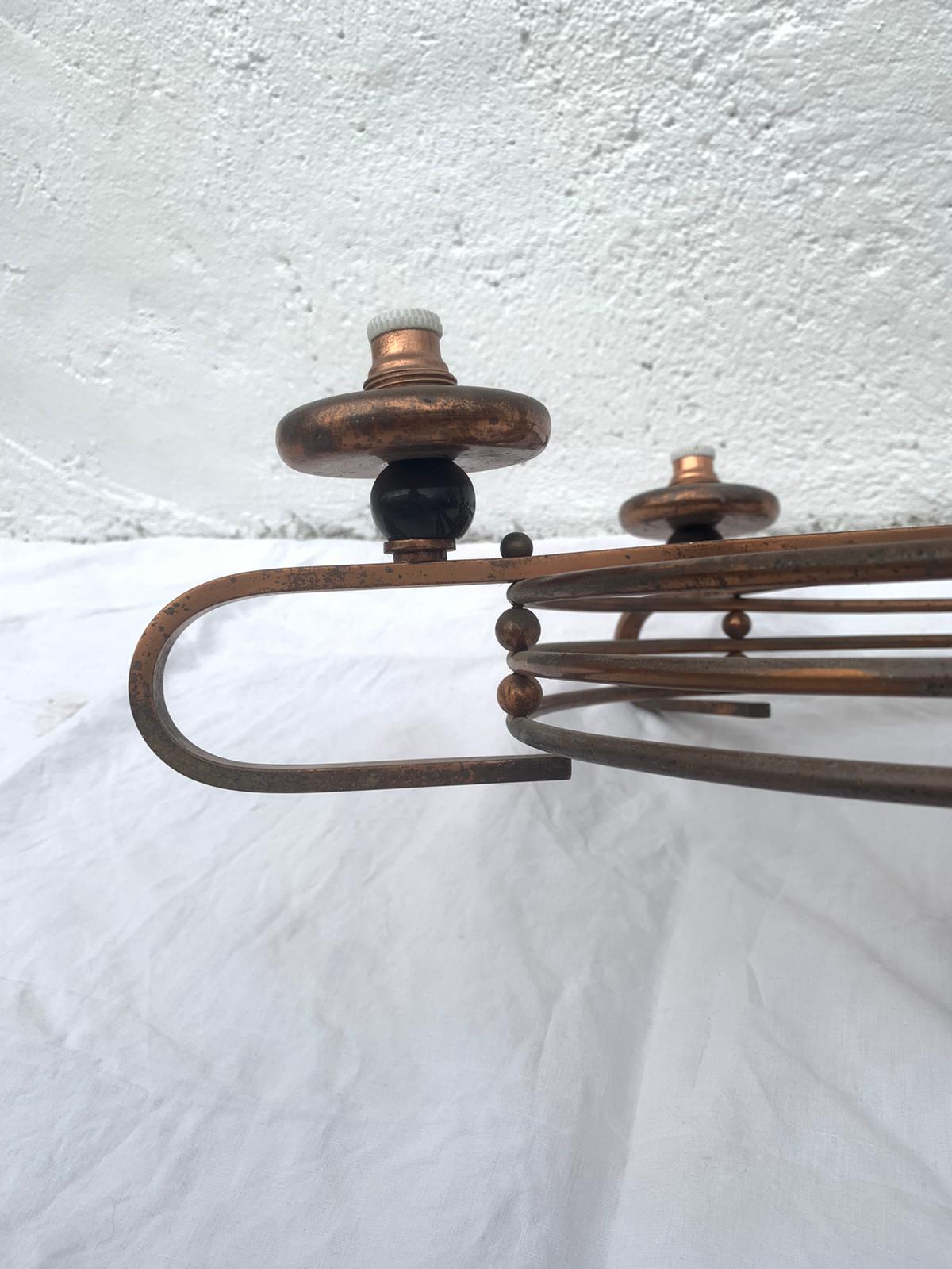 Bronze chandelier 5 lights 1950/1960