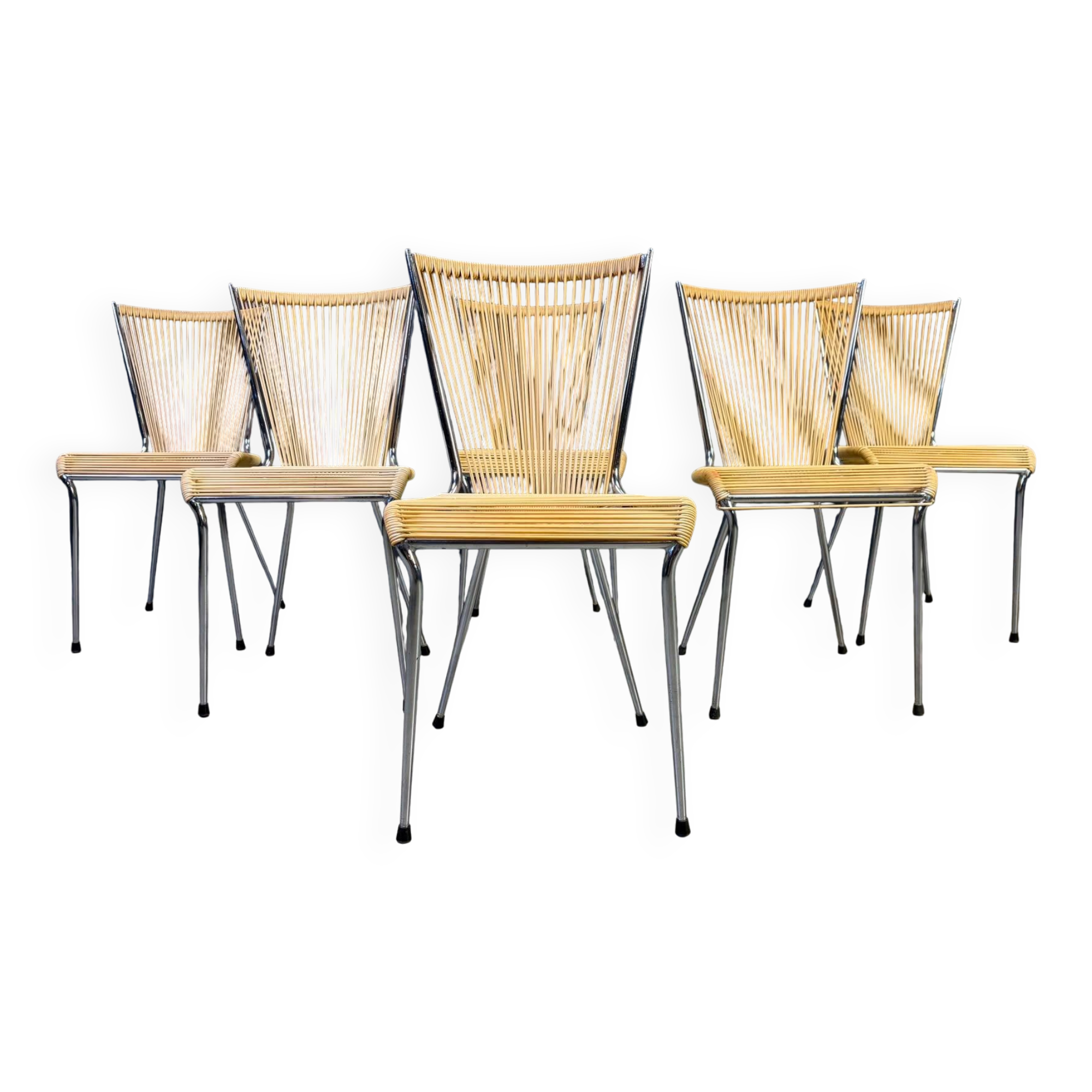 Chaises 'scoubidou' vintage, ensemble de 6 - années 1960
