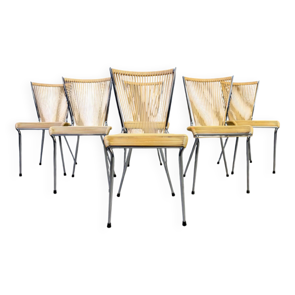 Chaises 'scoubidou' vintage, ensemble de 6 - années 1960