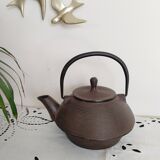 Japanese black enameled cast iron teapot