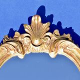 Small wall mirror in gilded painted wood - baroque mirror - 1960s